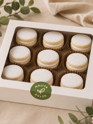 alfajorcitos rellenos de buttercream caja