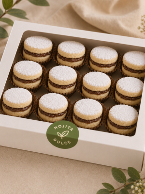 alfajorcitos rellenos de fudge caja