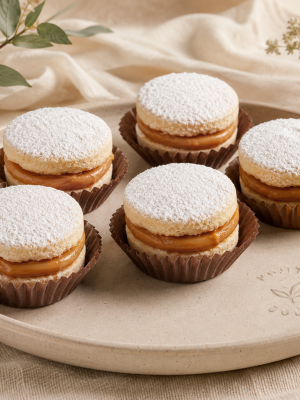 Alfajorcitos de chocolate rellenos de lúcuma