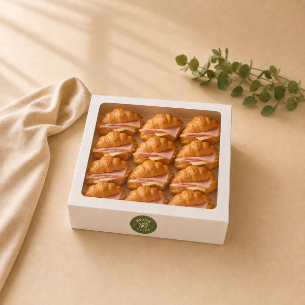 Mini croissant de jamón y queso
