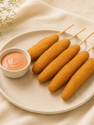 Brochetitas de deditos de pollo con salsa maracuyá