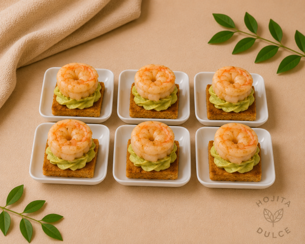 Langostino en guacamole