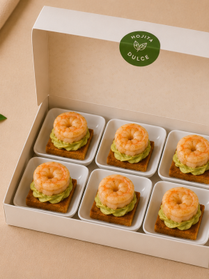 langostino en guacamole caja