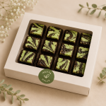 Mini brownies cheesecake menta