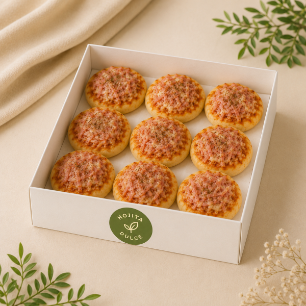 Mini pizzitas jamón y queso