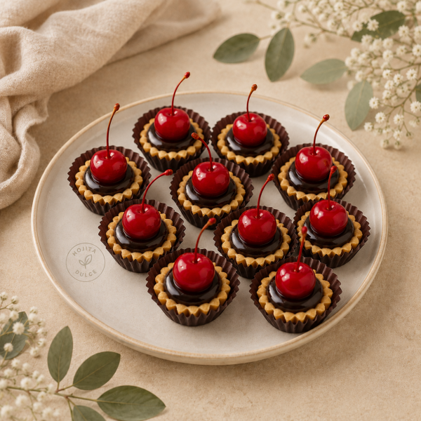 Tartaletitas de fudge con cereza