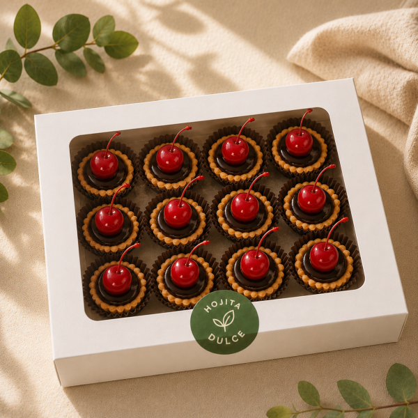 Tartaletitas de fudge con cereza