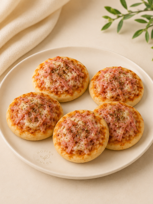 Mini pizzitas jamón y queso